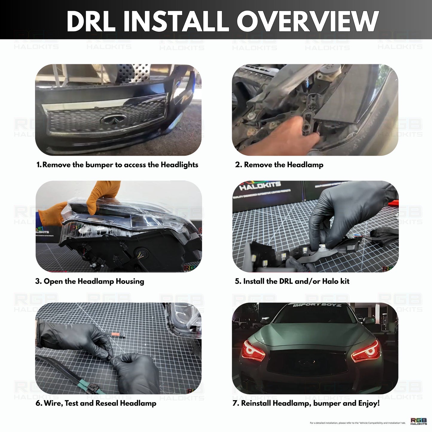 Infiniti Q50 Multicolor Flow DRL Boards (2014-2024)